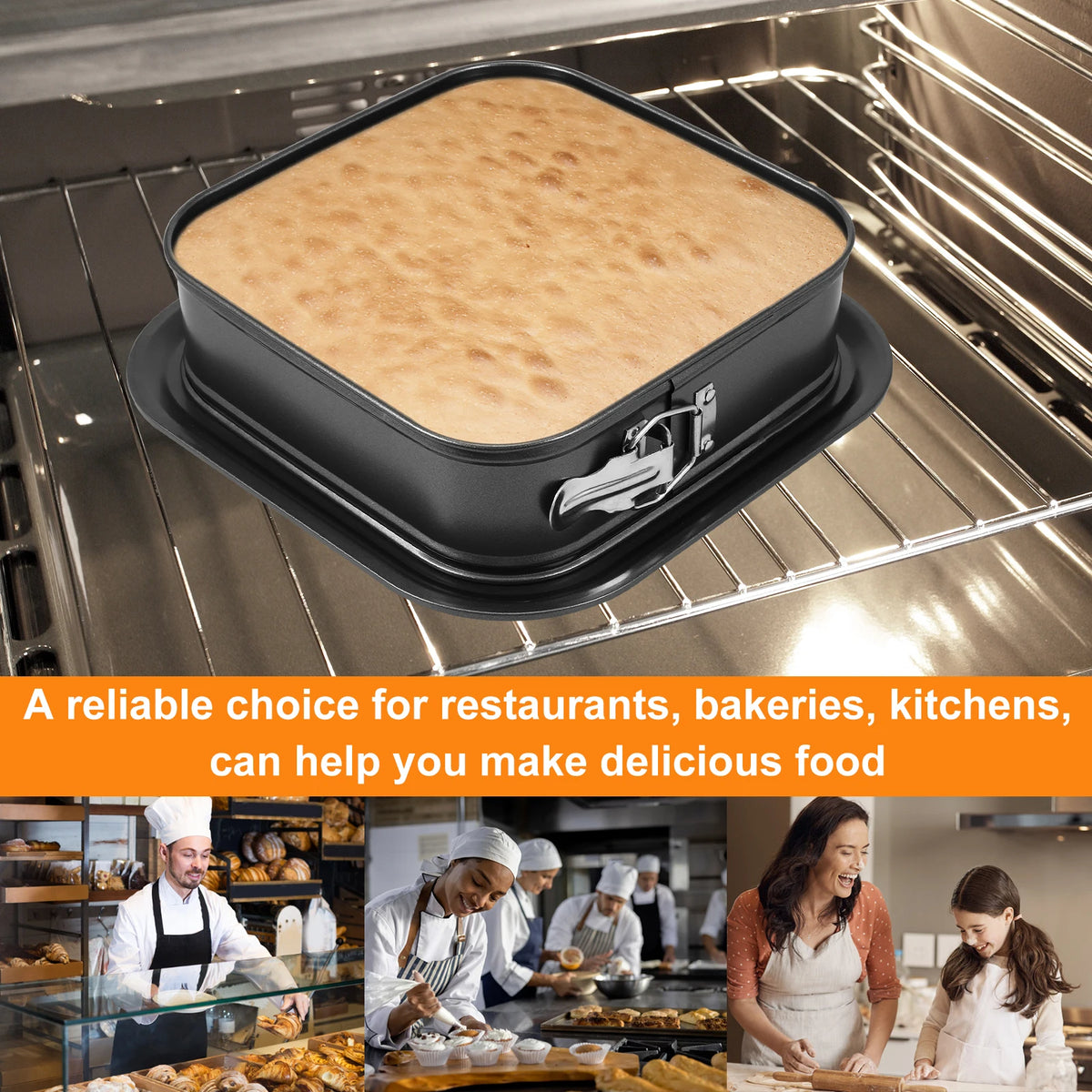 Square and Rectangle Springform Pan, Non-Stick Cheesecake Pan – image 4