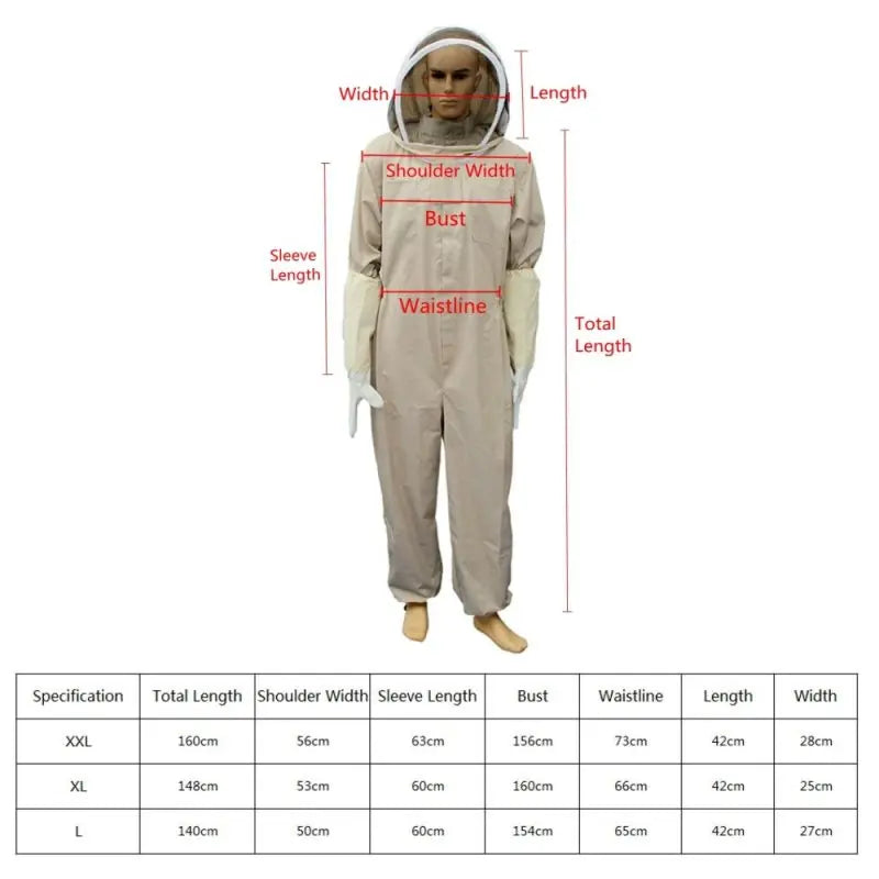 Ventilated Full Body Beekeeping Suit with Gloves and Veil Hood – image 4