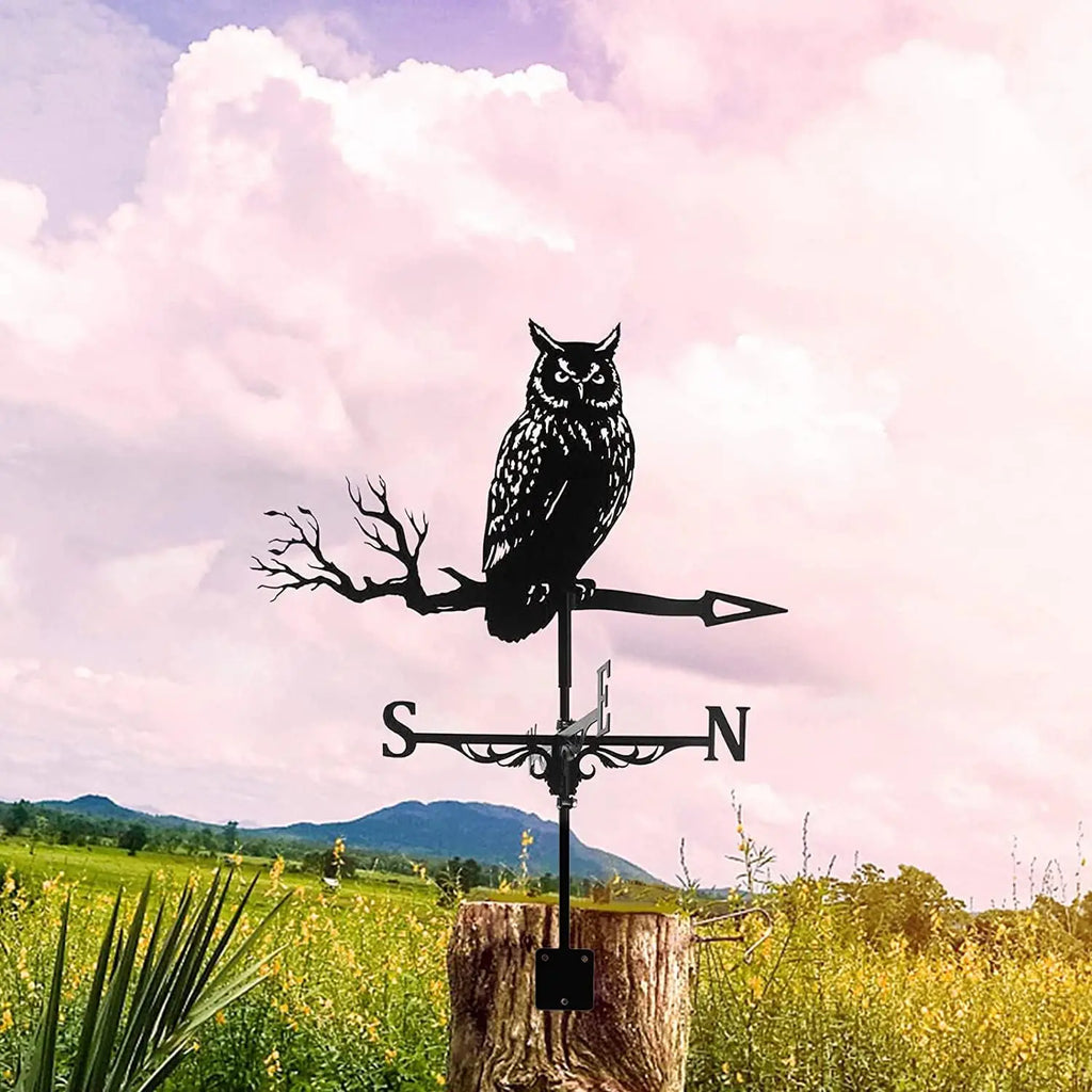 Witch Metal Weathervane with Roof Mount Wind Direction Indicator – image 2