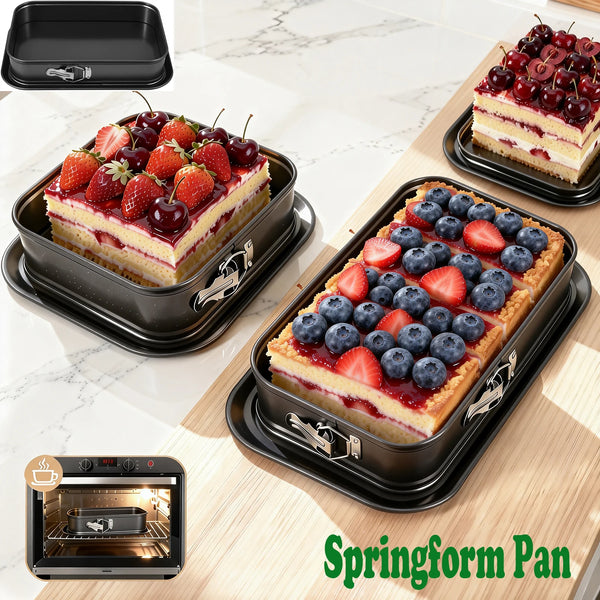 Square and Rectangle Springform Pan, Non-Stick Cheesecake Pan – image 1