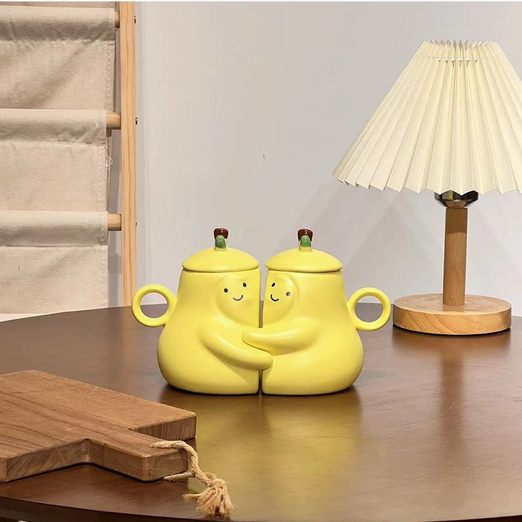 Hugging Pear Couple Mugs – Ceramic Coffee Mug Gift Set – image 5