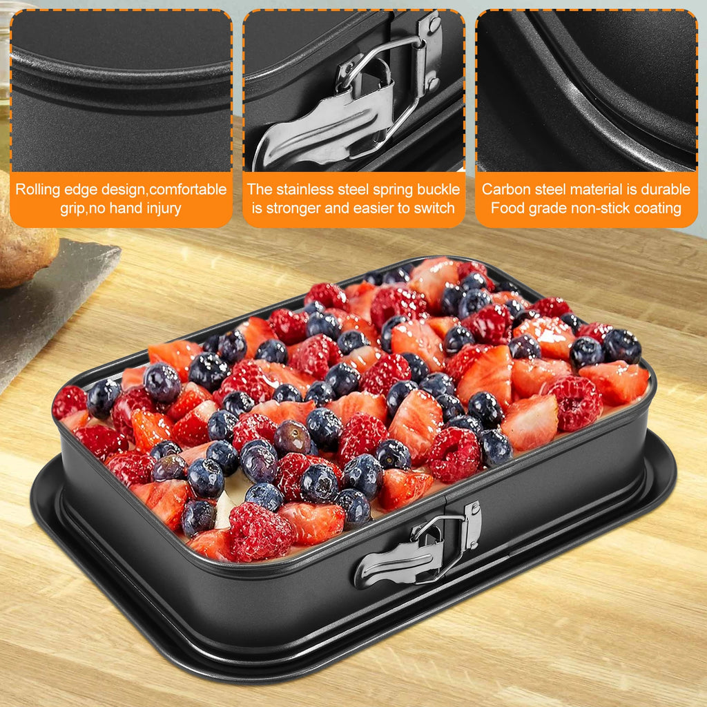 Square and Rectangle Springform Pan, Non-Stick Cheesecake Pan – image 2