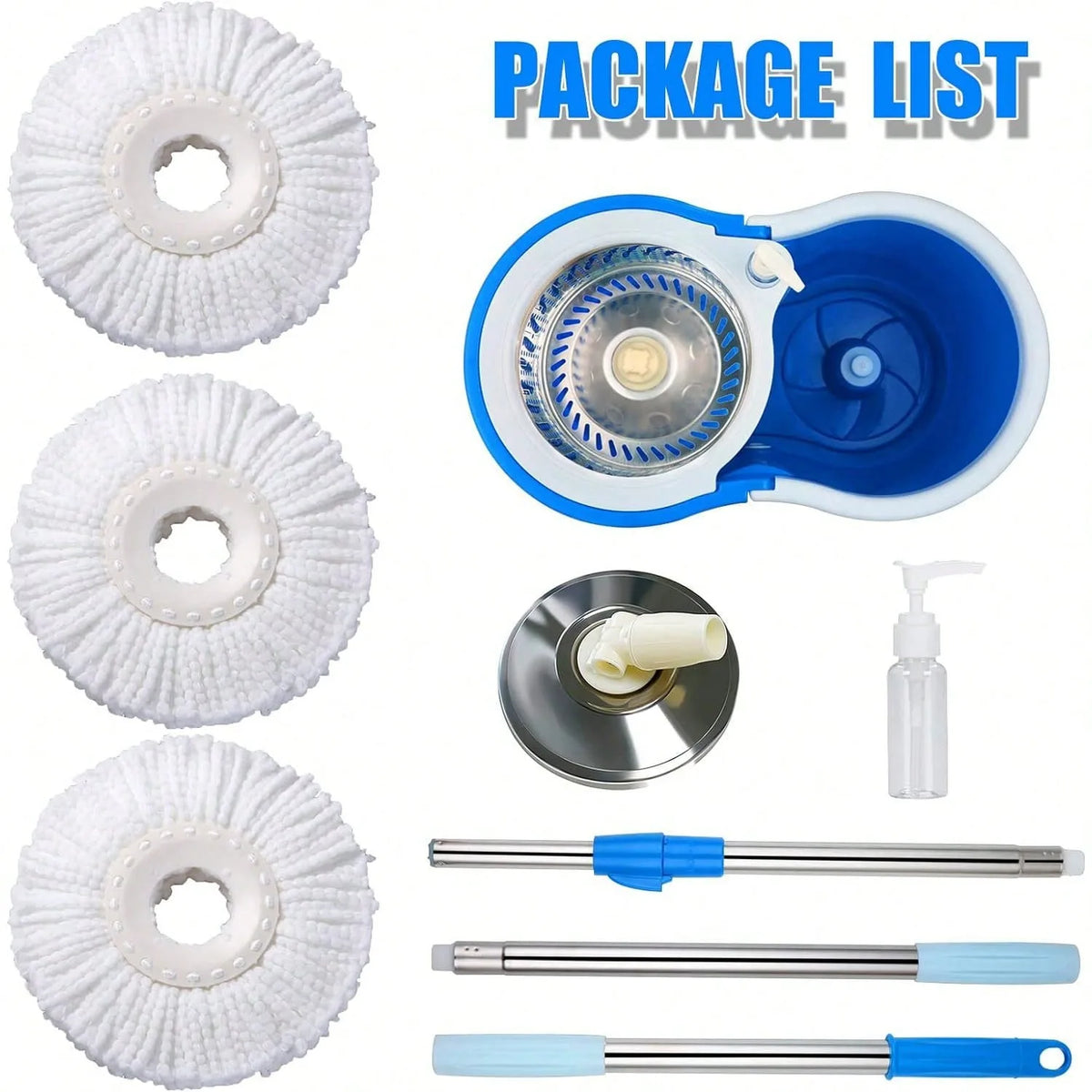 Spin Mop and Bucket Set with Soap Dispenser & 2 Mop Heads – image 6