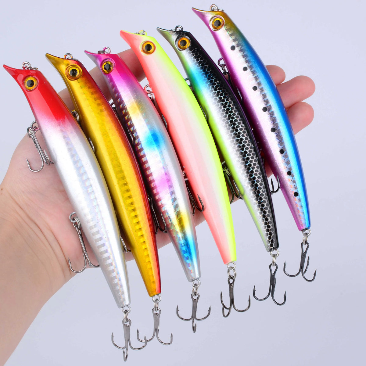 6-Piece Floating Hard Bait Fishing Lures