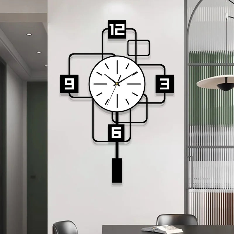 Modern Minimalist 16 Inch Silent Swing Wall Clock, White – image 4