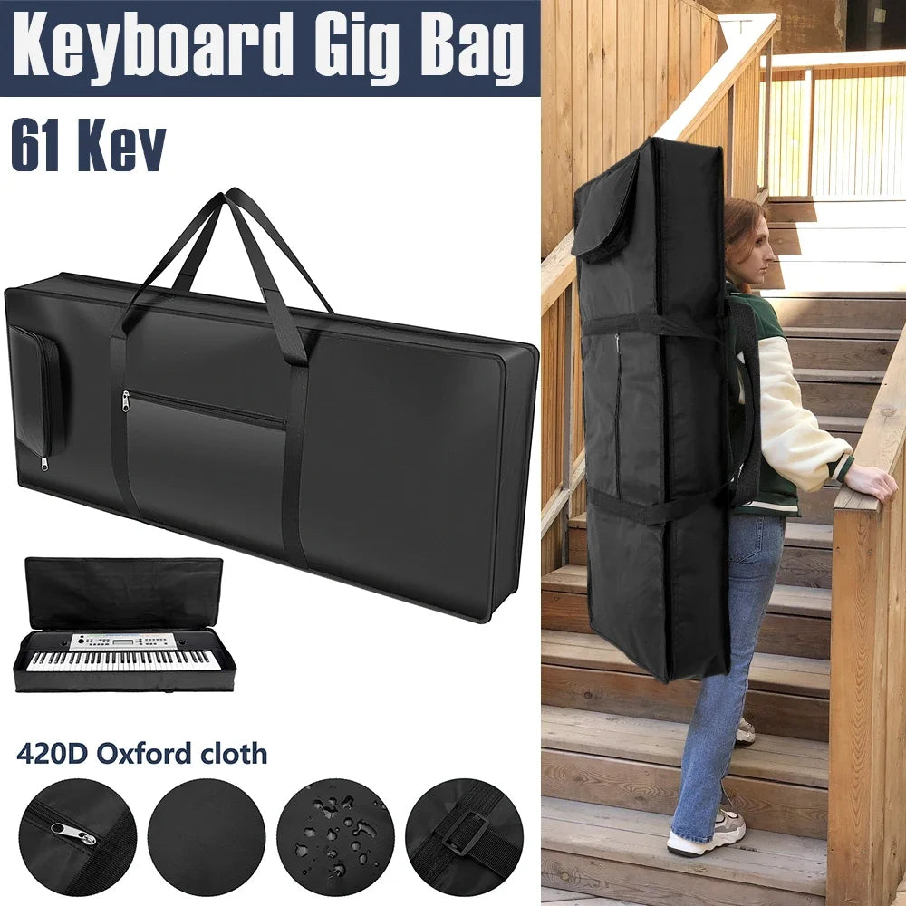 61 Key Keyboard Gig Bag, Padded 420D Oxford Electric Piano Case – image 1
