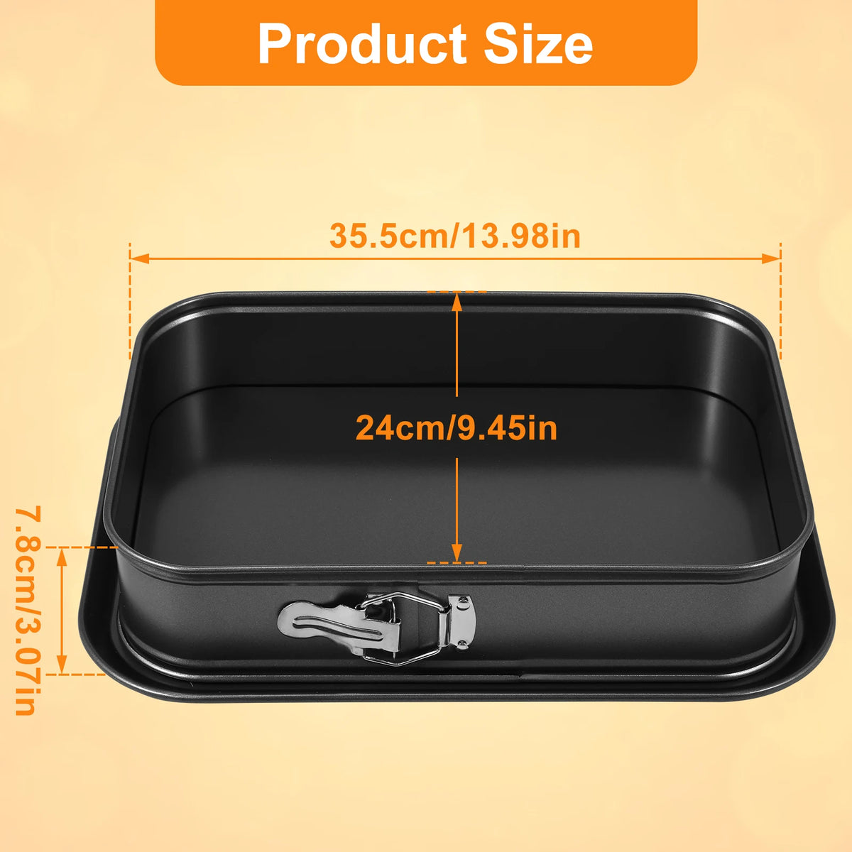 Square and Rectangle Springform Pan, Non-Stick Cheesecake Pan – image 7