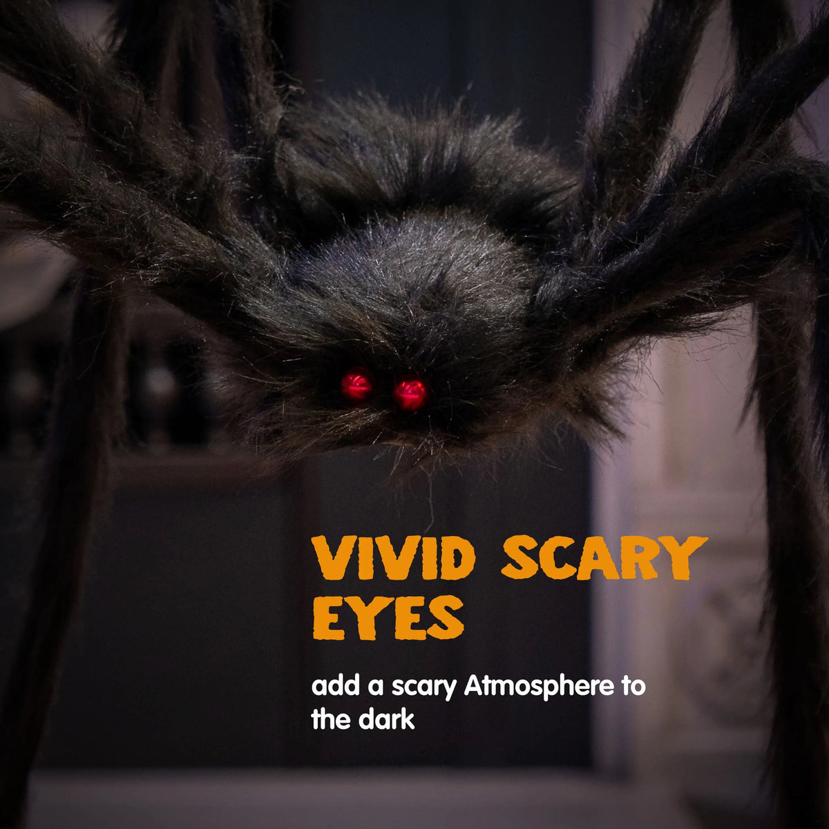 Giant Halloween Spider – 5 ft Light-Up Hairy Spider Yard Decoration – image 3