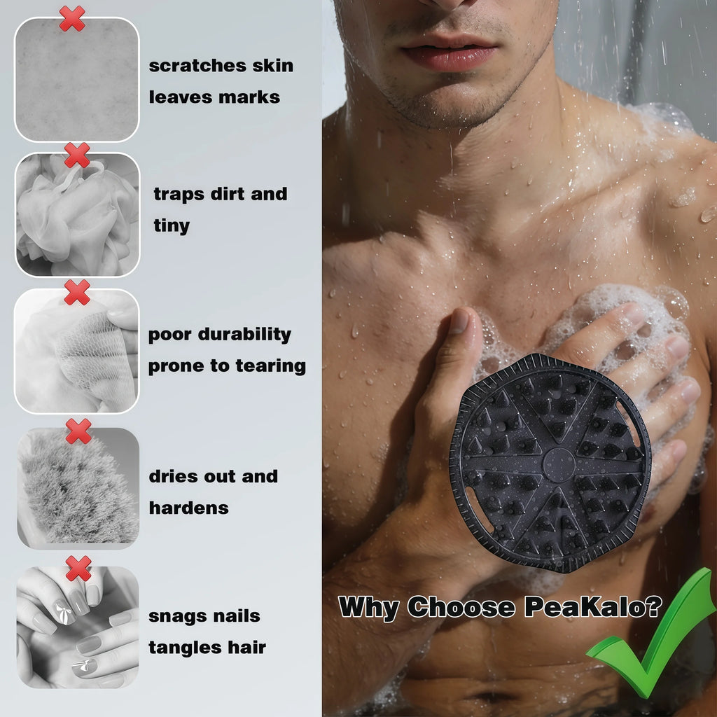 Silicone Body Scrubber, 2-in-1 Shower Brush and Scalp Massager – image 4