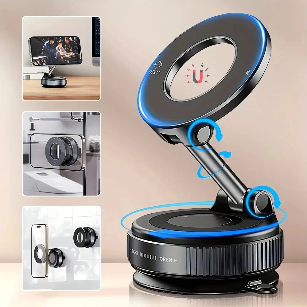 Magnetic Car Phone Mount – Vacuum Suction 360° Holder – image 2