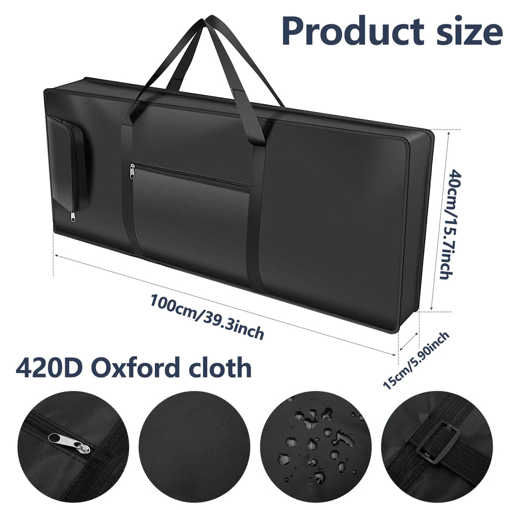 61 Key Keyboard Gig Bag, Padded 420D Oxford Electric Piano Case – image 3