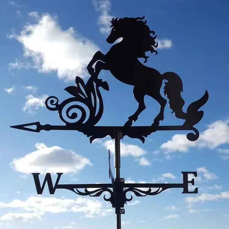Witch Metal Weathervane with Roof Mount Wind Direction Indicator – image 4