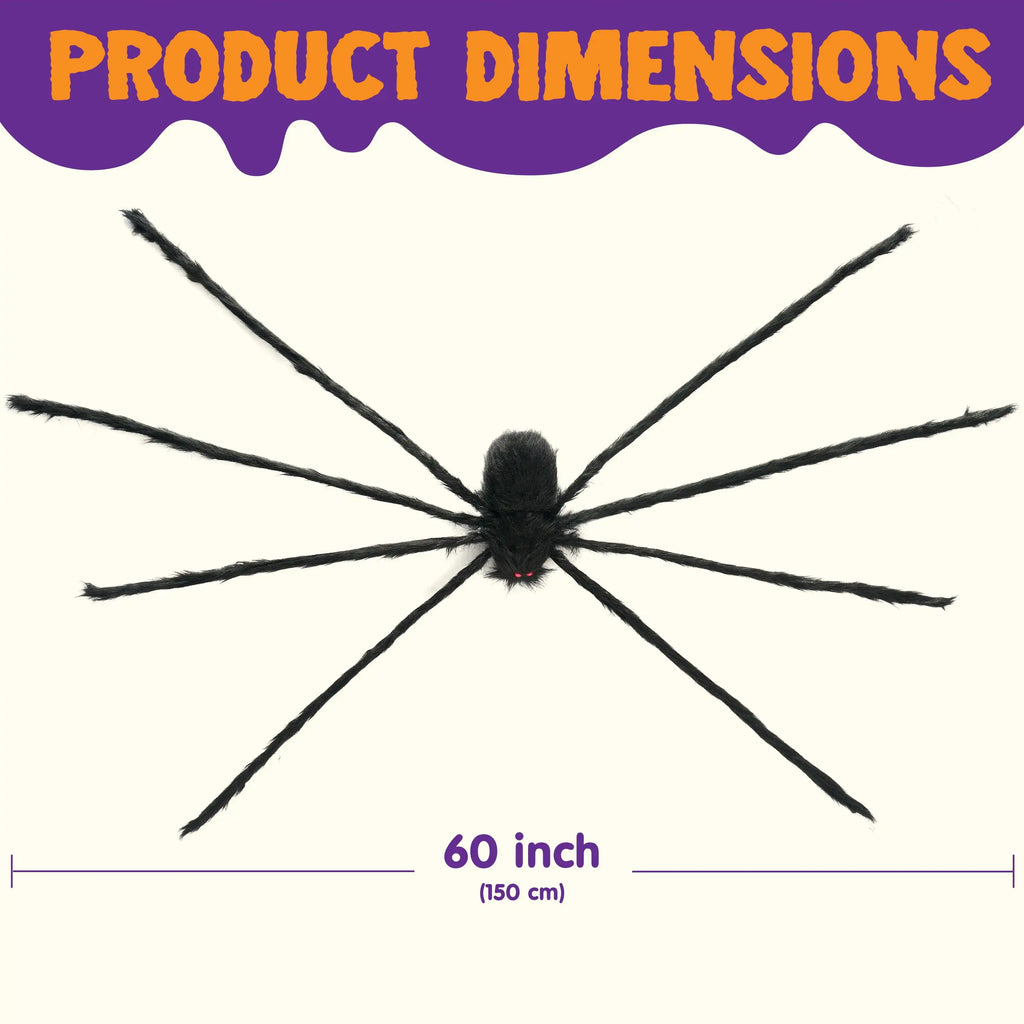 Giant Halloween Spider – 5 ft Light-Up Hairy Spider Yard Decoration – image 6