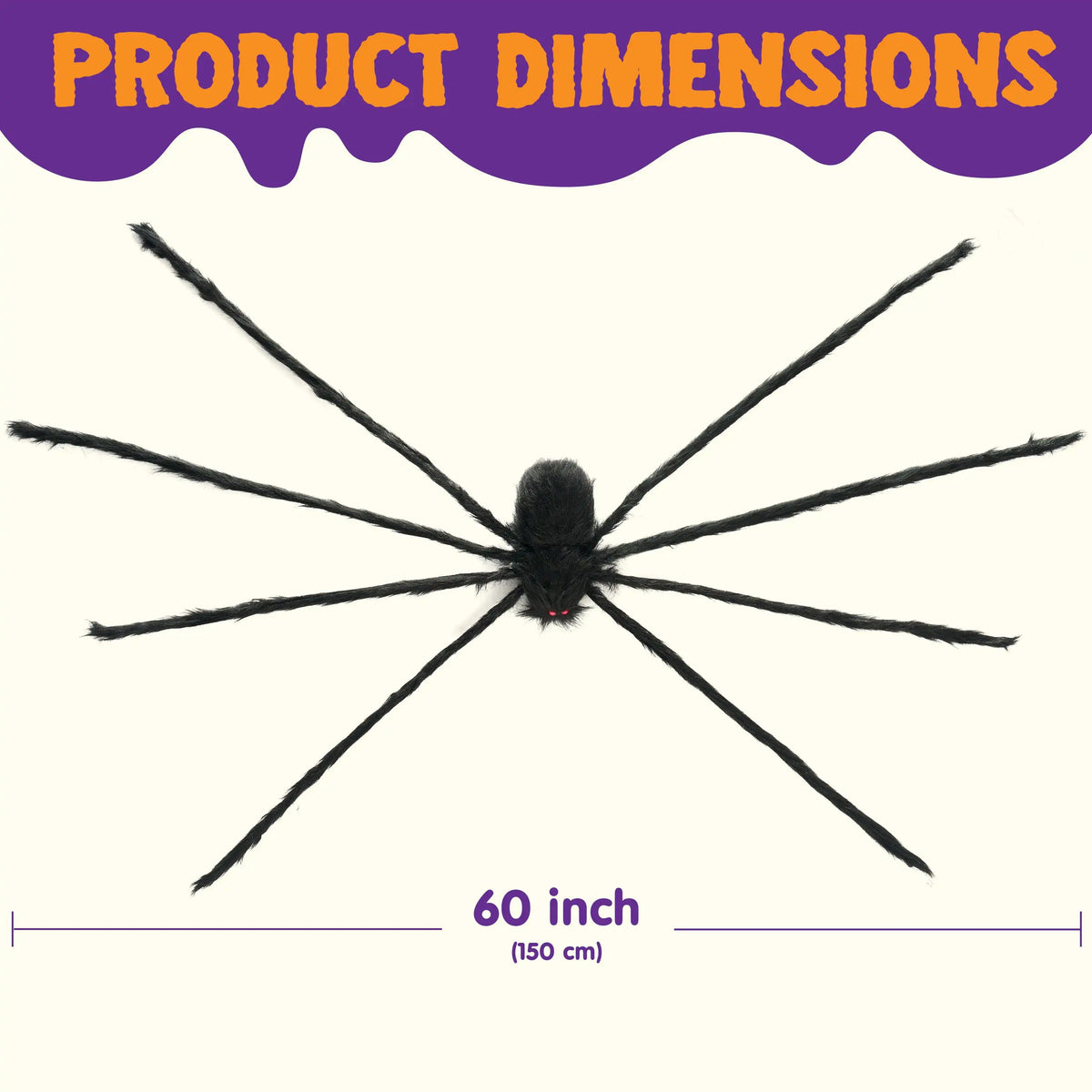 Giant Halloween Spider – 5 ft Light-Up Hairy Spider Yard Decoration – image 6