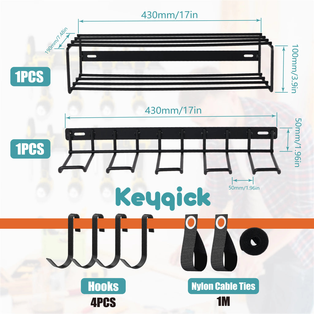 Double-Layer Wall-Mounted Power Tool Storage Rack – image 2