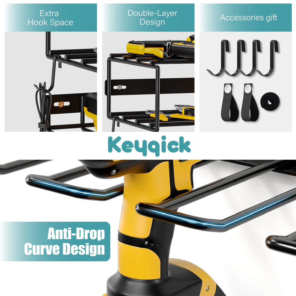 Double-Layer Wall-Mounted Power Tool Storage Rack – image 4