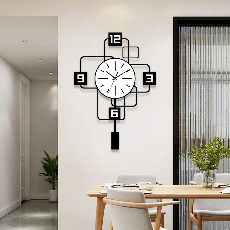 Modern Minimalist 16 Inch Silent Swing Wall Clock, White – image 3