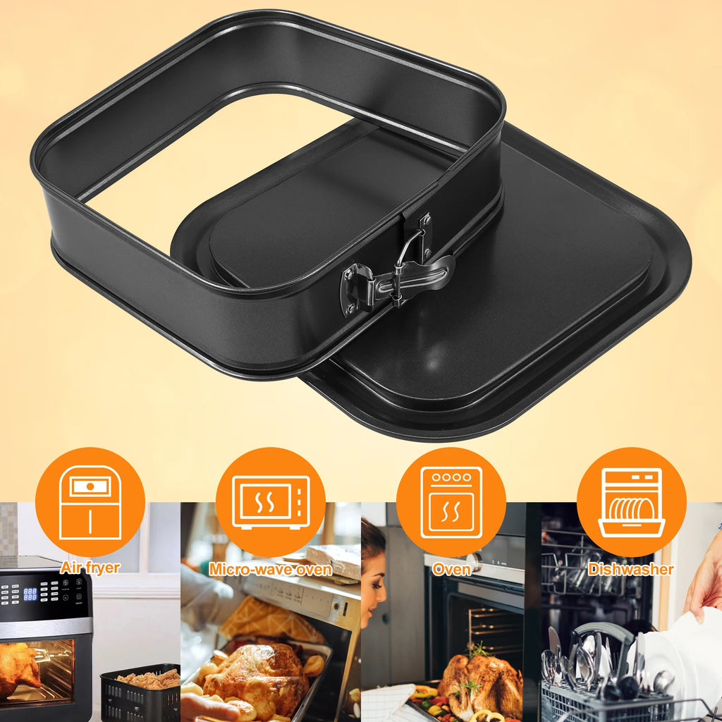 Square and Rectangle Springform Pan, Non-Stick Cheesecake Pan – image 3
