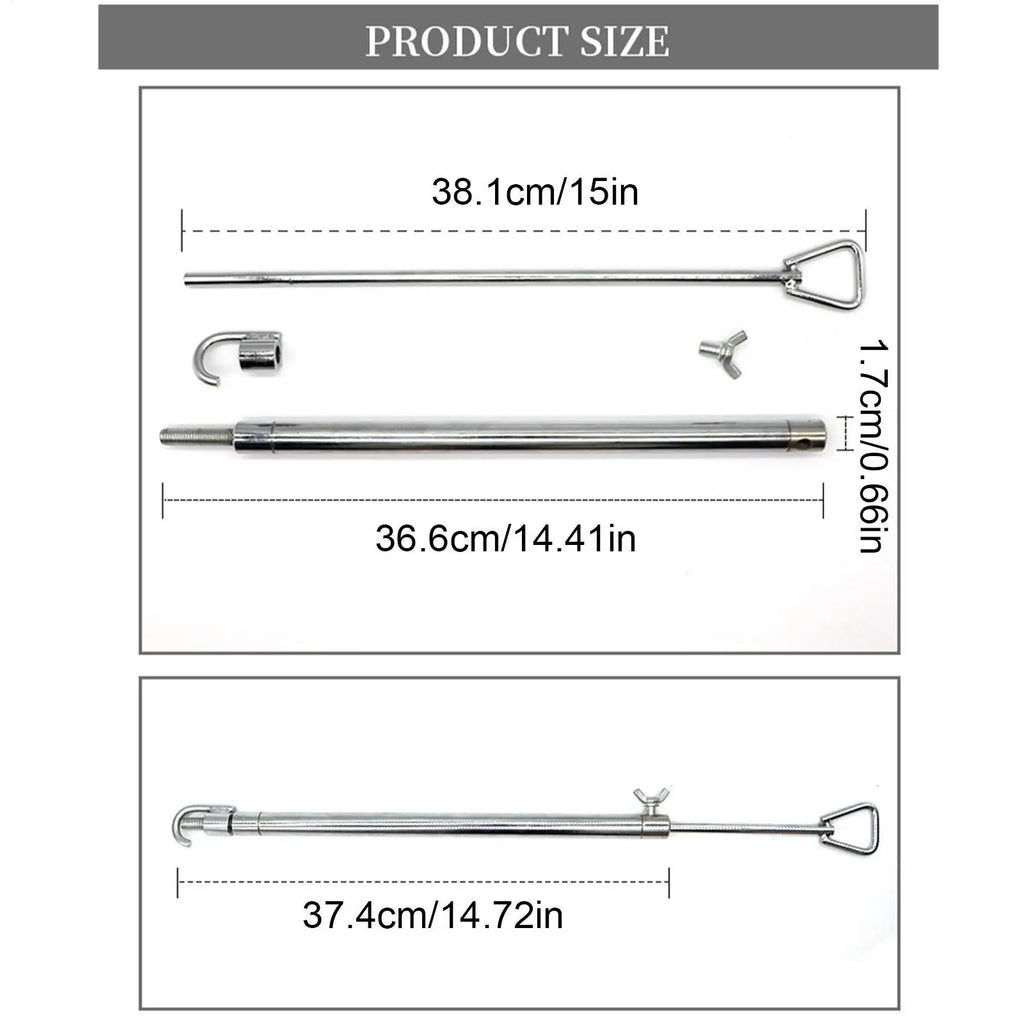 Telescopic Hood Prop Rod, Adjustable 17.7-29.5 in Steel Support – image 6
