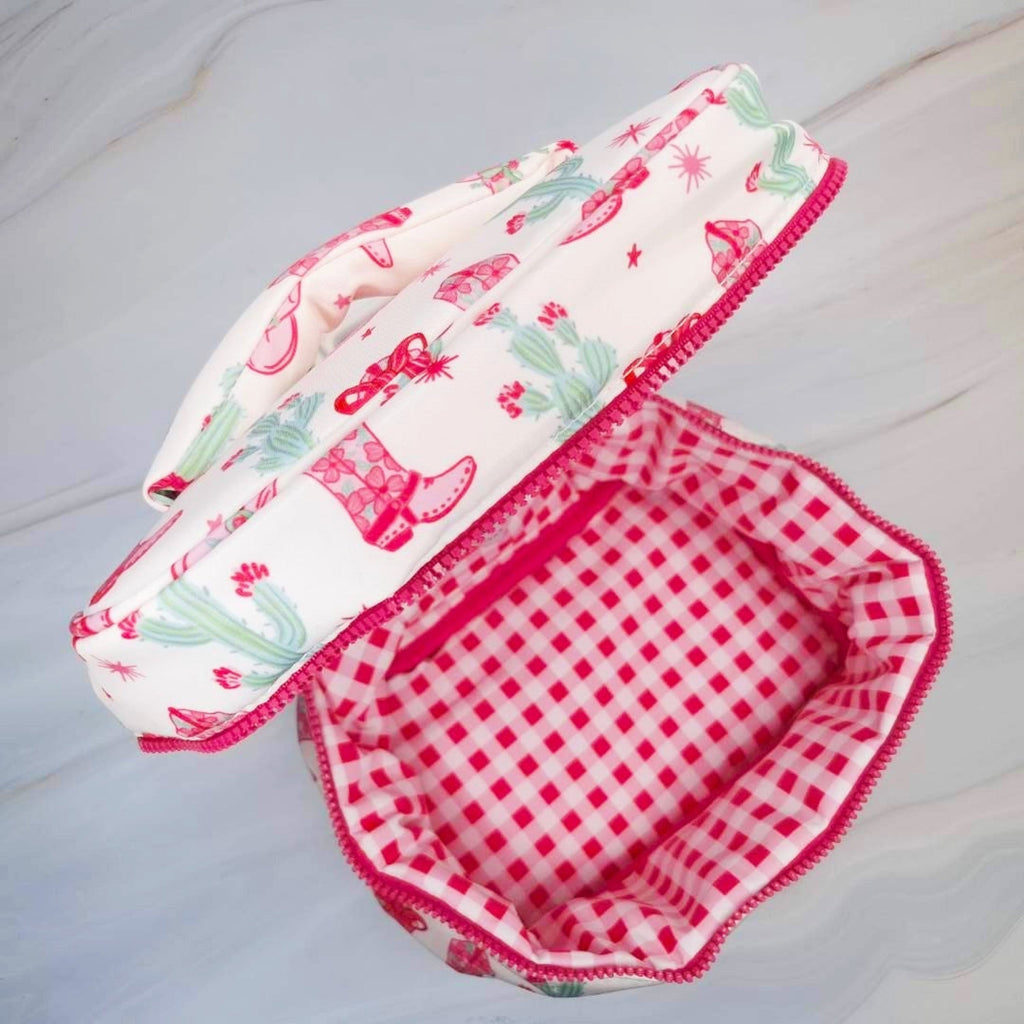 Western Print Travel Cosmetic Case with Handle – image 6
