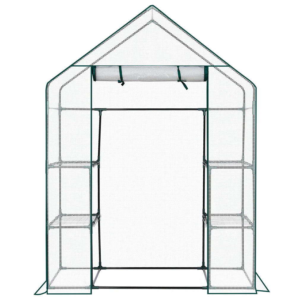 Mini Walk-In Greenhouse with PE Cover & 4 Shelves, 56x29x77 in – image 4
