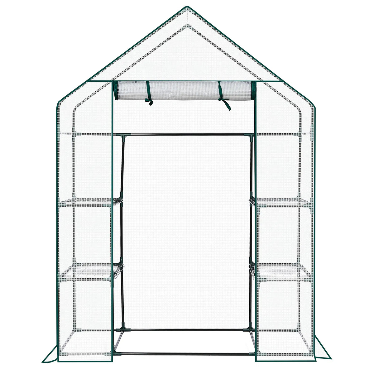 Mini Walk-In Greenhouse with PE Cover & 4 Shelves, 56x29x77 in – image 4