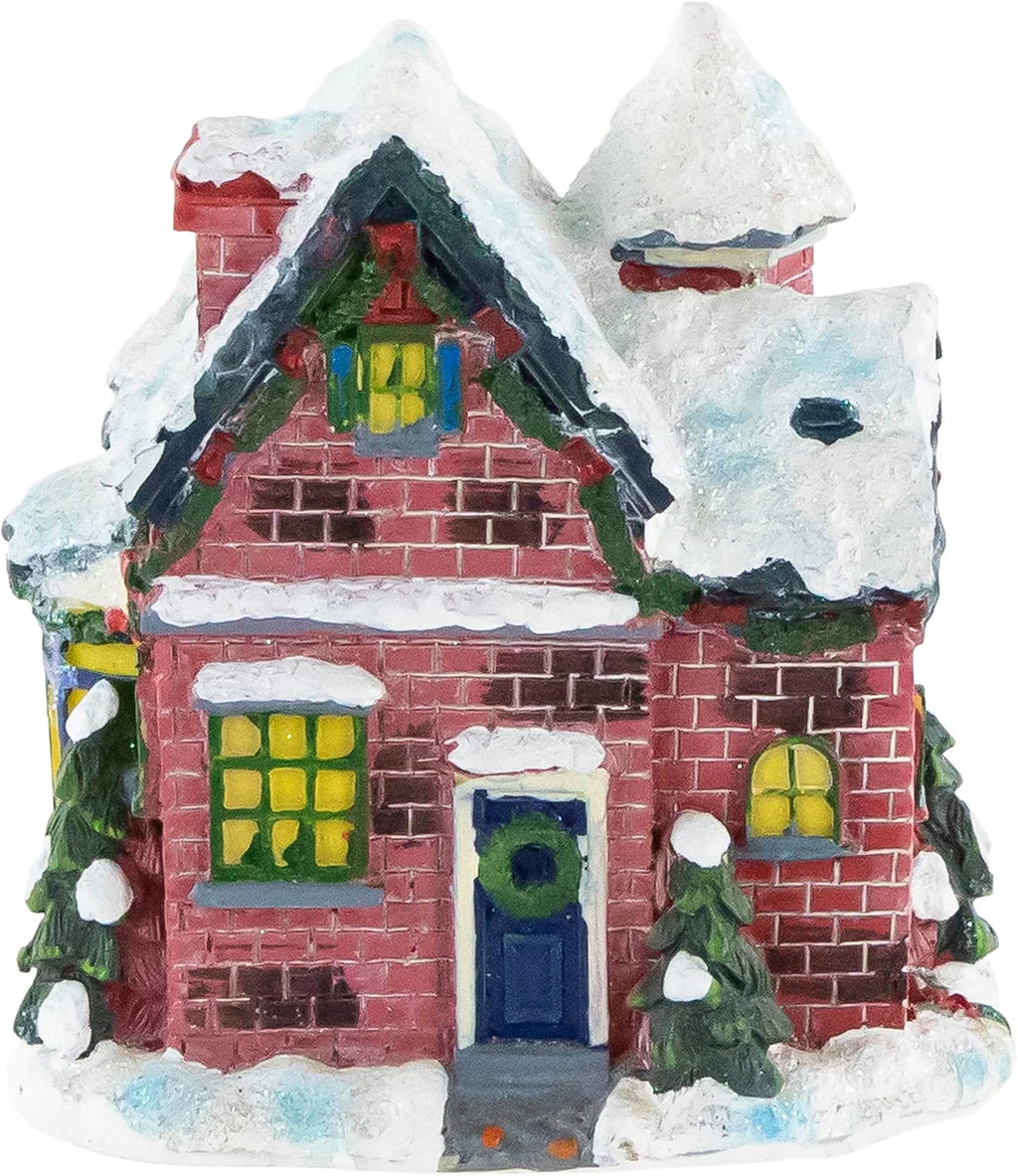 Christmas Village Diner Building, 4 in Glitter Resin Figurine – image 5