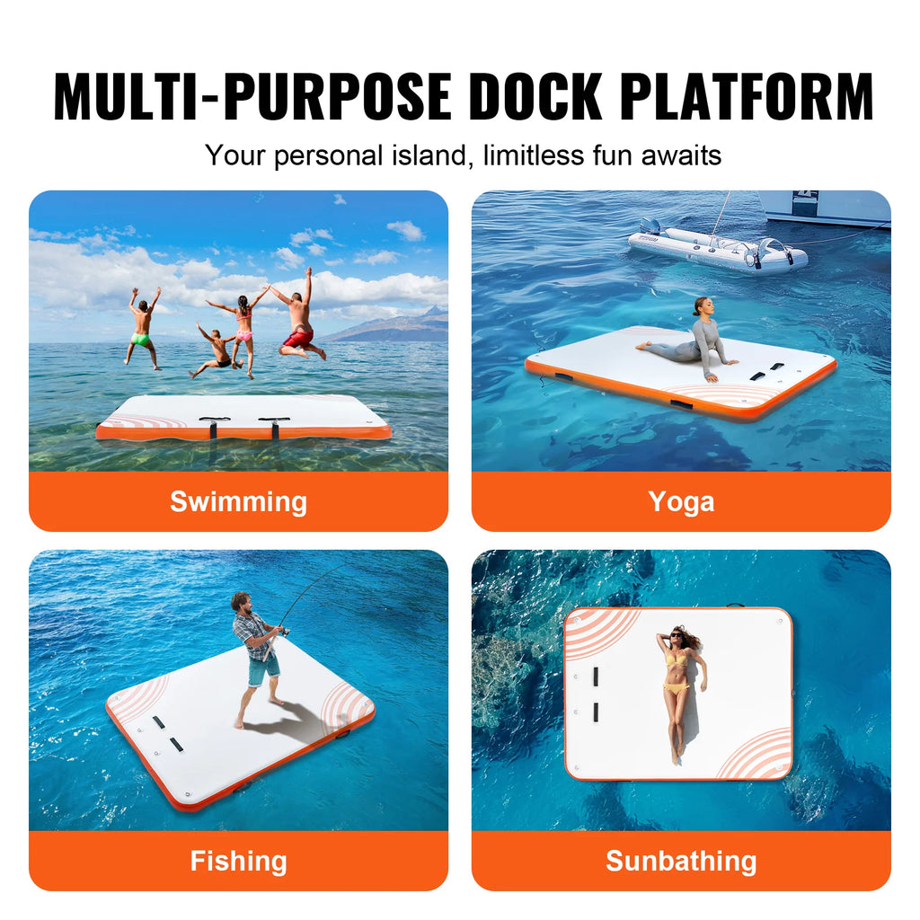 Inflatable Floating Dock 10 x 8 ft – Swim Platform with Ladder – image 6