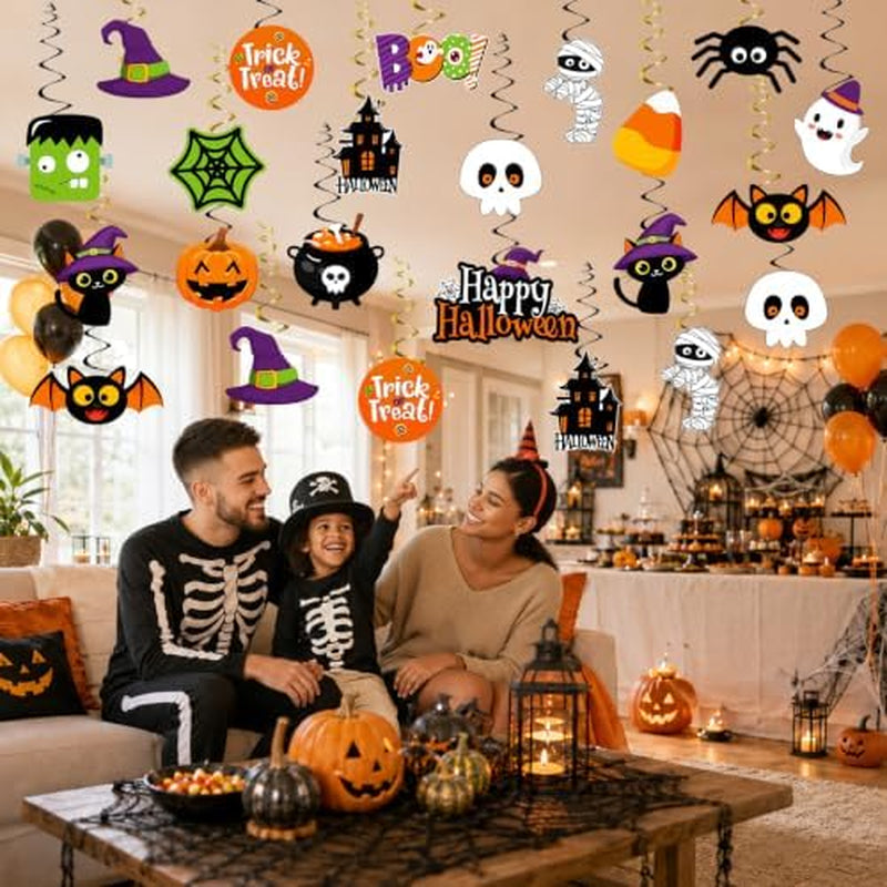 Halloween Hanging Swirls – 32 Pc Ghost and Pumpkin Ceiling Decorations – image 4