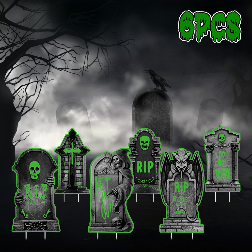 Halloween Yard Signs Glow in the Dark Skeleton Stakes 6 Pack – image 5