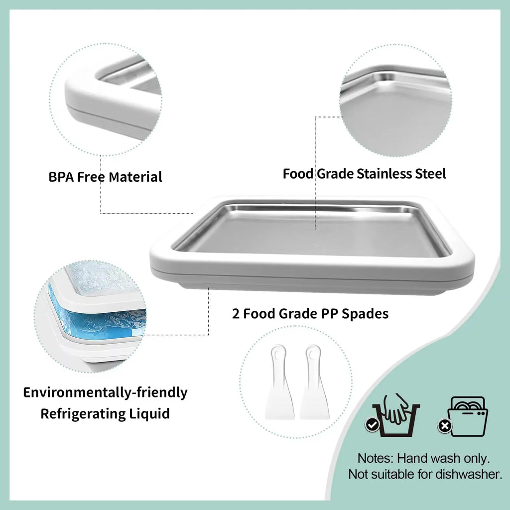 Rolled Ice Cream Maker Pan - DIY Frozen Yogurt Cold Plate
