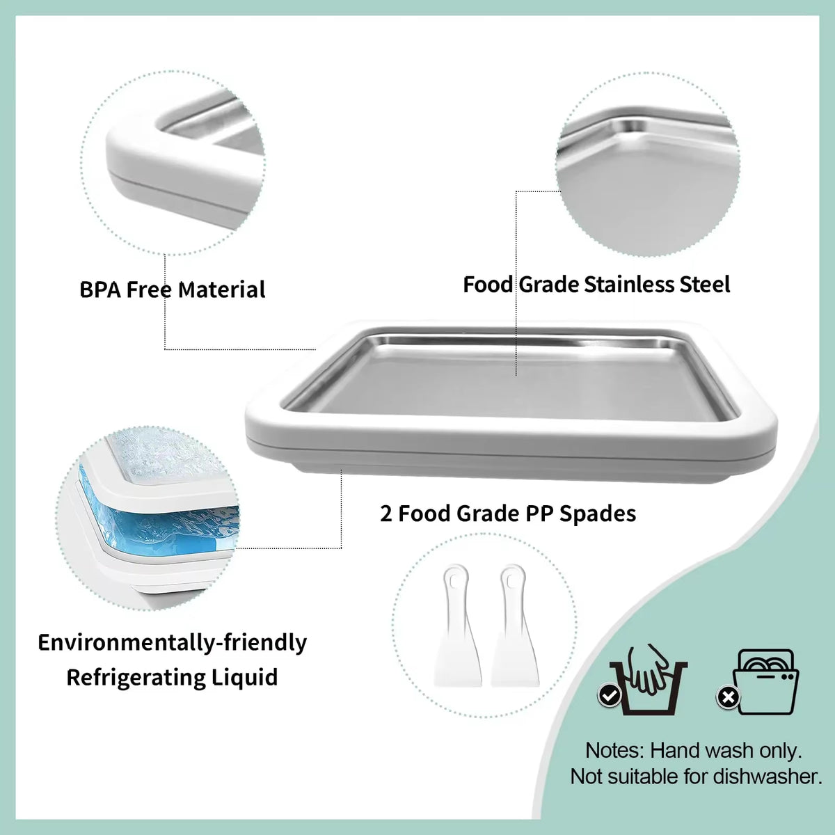 Rolled Ice Cream Maker Pan - DIY Frozen Yogurt Cold Plate