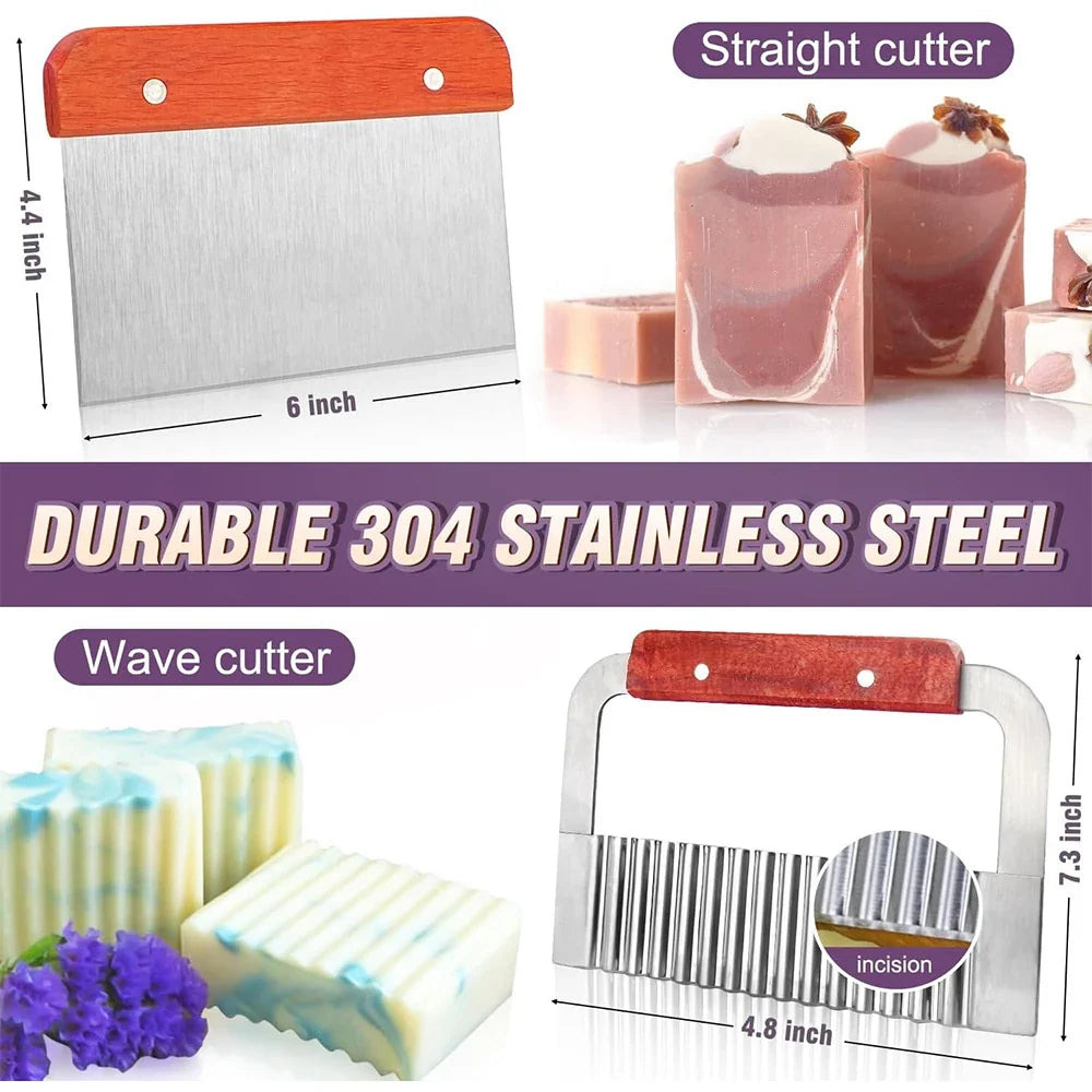Silicone Soap Mold Kit with Wooden Box and Cutters, 42 oz – image 10