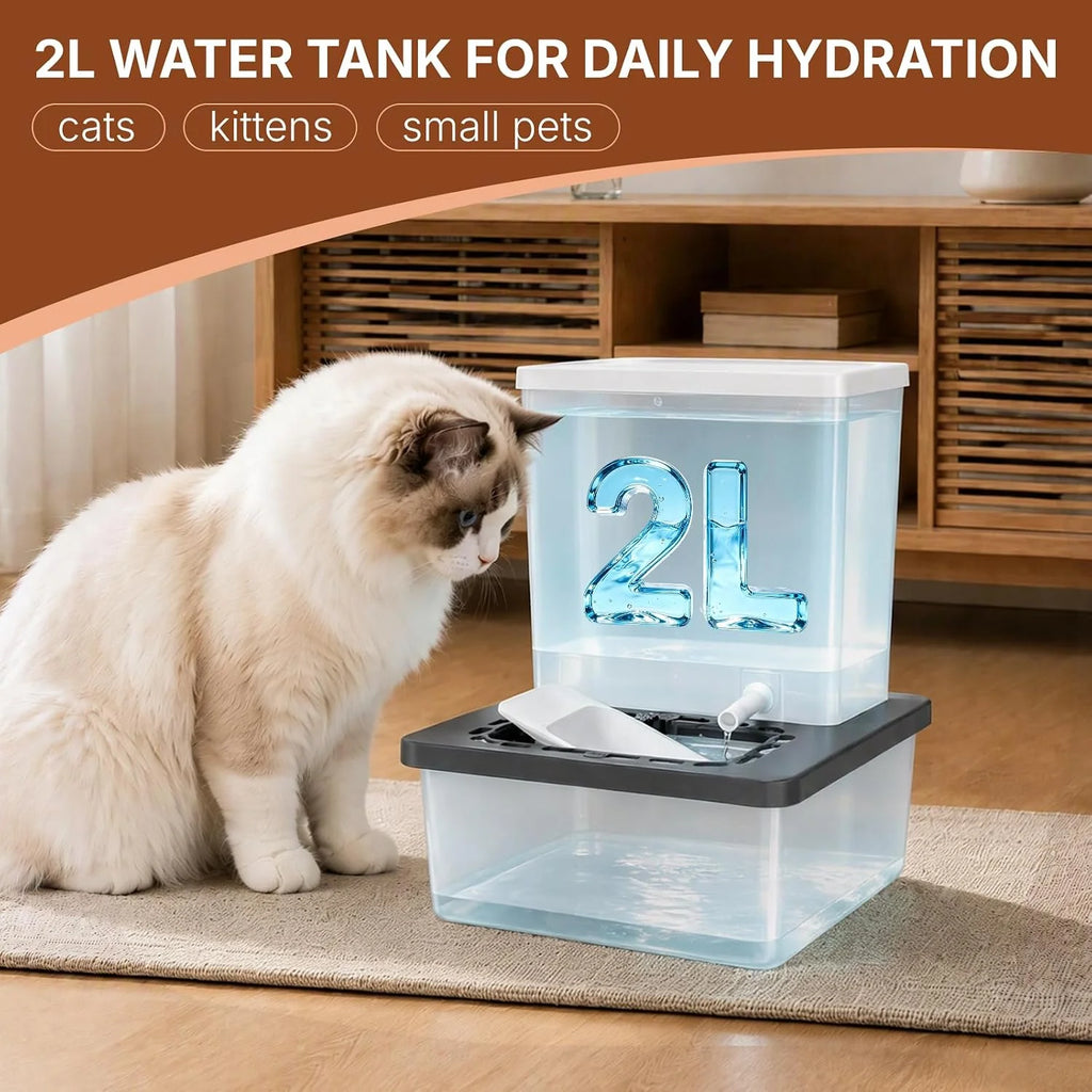 Pet Water Fountain, No-Pump Drinking Bowl with Clean Water Separation – image 6