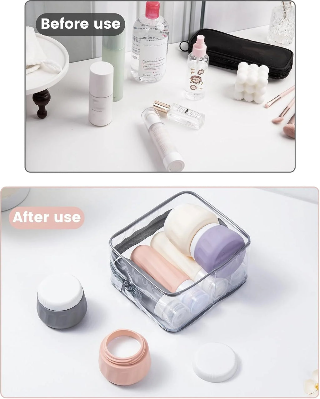 Silicone Travel Bottles 8-Pack, 3 oz Squeeze Bottles & Jars – image 8