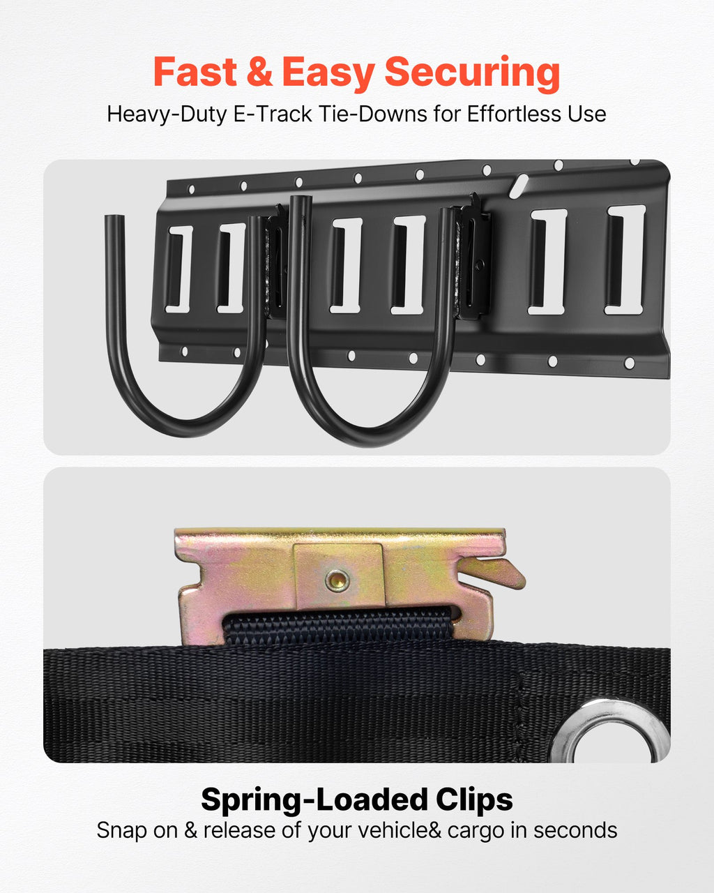 E-Track Tie-Down Rail Kit, 4 Rails 1.3 ft with Hooks and Holders – image 5
