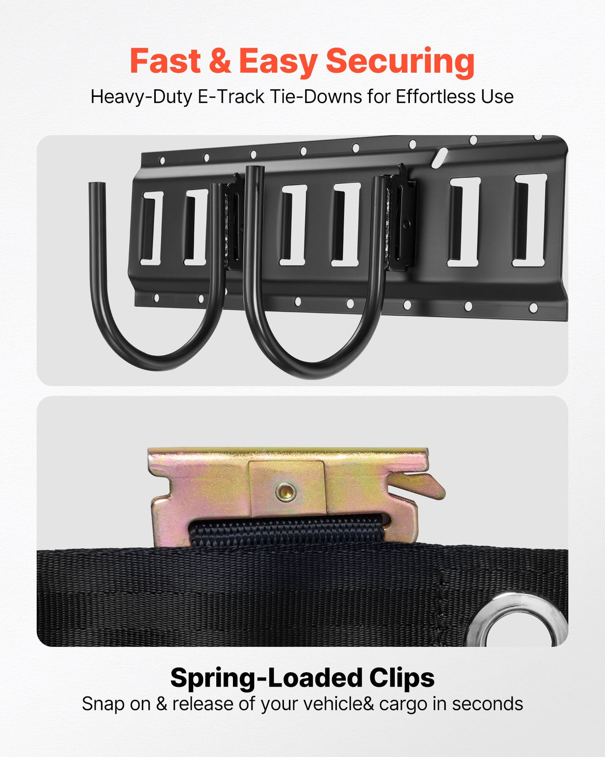 E-Track Tie-Down Rail Kit, 4 Rails 1.3 ft with Hooks and Holders – image 5