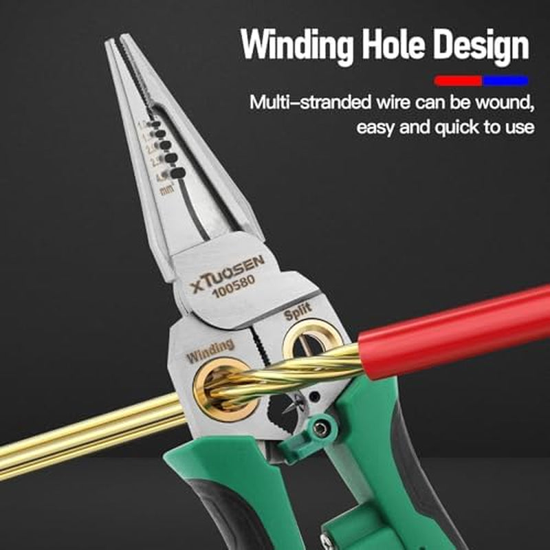 8-in-1 Wire Stripper with Voltage Detection, Green – image 2