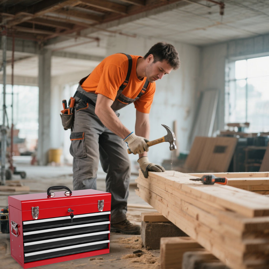 Metal Tool Box with 4 Drawers, 21 in Portable Locking Tool Chest – image 16
