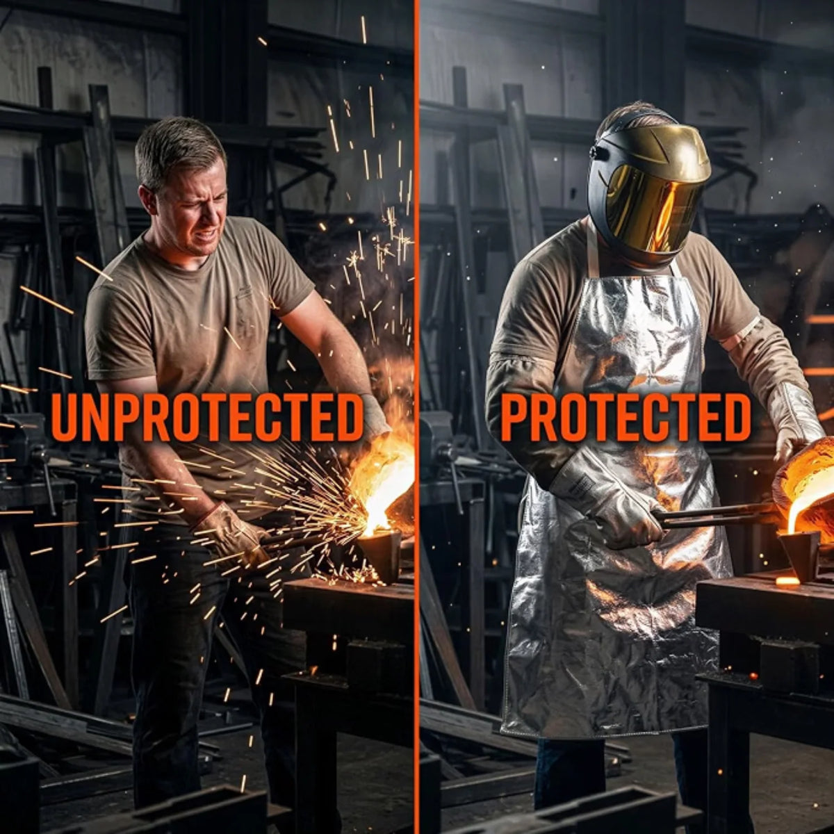 Welding Heat Proof Aluminized Safety Apron 38 x 25 in