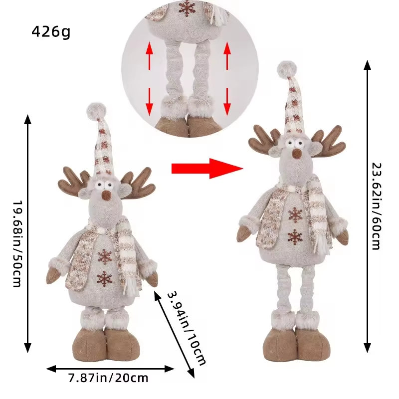 Knitted Telescopic Snowman and Reindeer Christmas Figurine