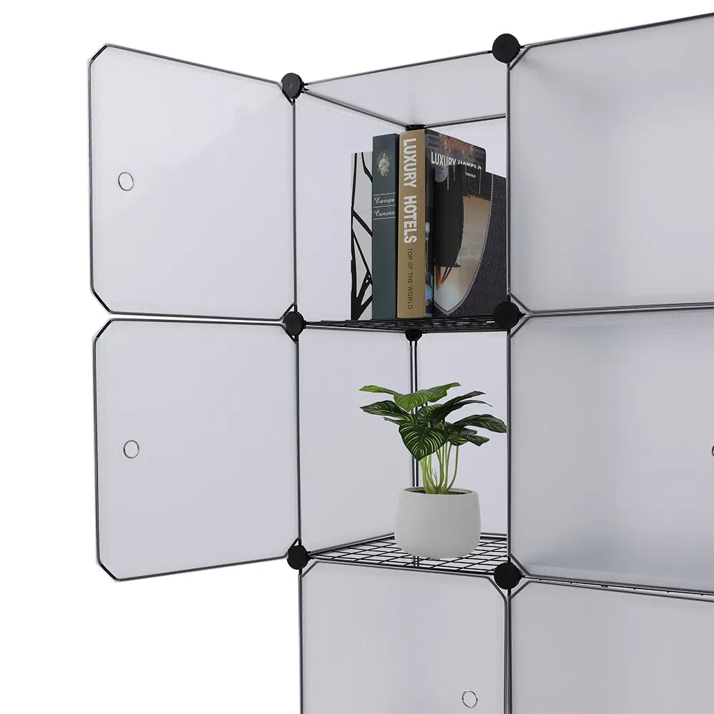 16-Cube Storage Shelf Cube Shelving Bookcase Bookshelf Organizing Closet Toy Organizer Cabinet White Color