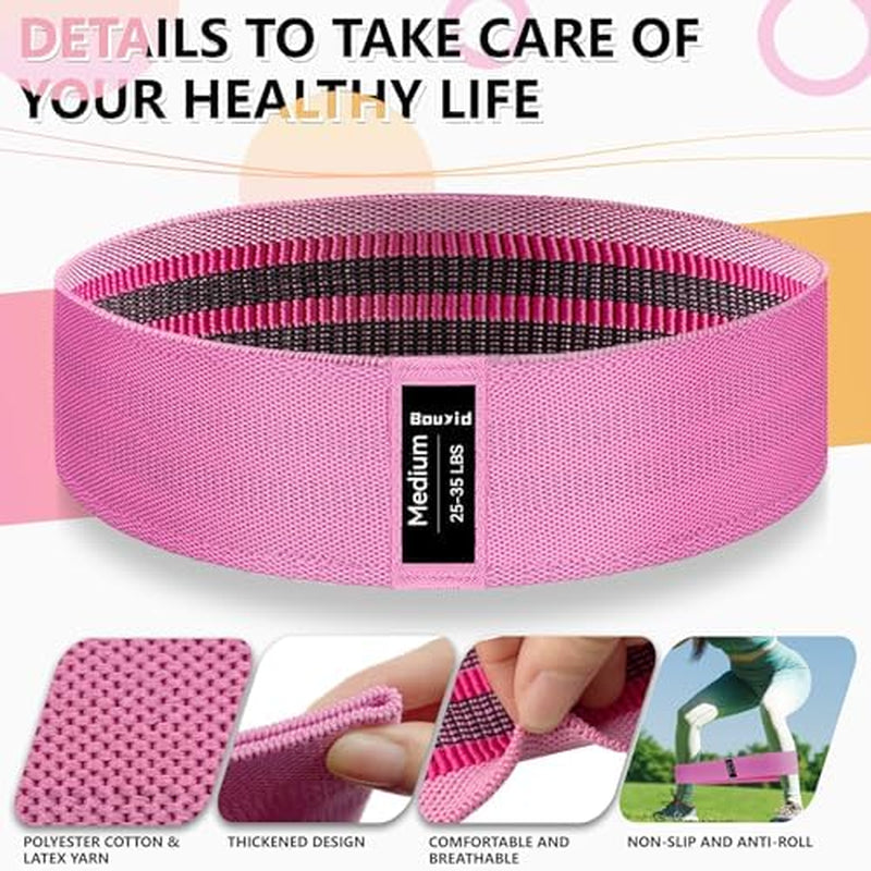 Resistance Bands Set, 4 Fabric Exercise Bands 14-60 lb – image 6