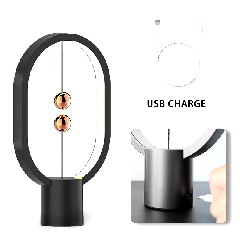 Magnetic Balance Table Lamp, USB LED Desk Light with Floating Ball Switch