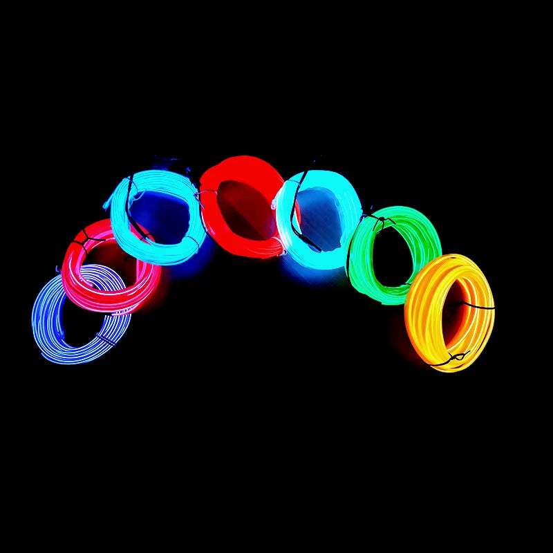 USB Car Interior Ambient Light Strip - Flexible Dashboard Neon EL Wire – image 3