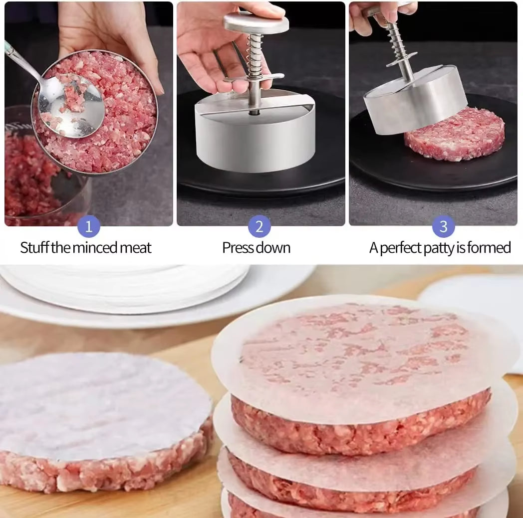 Stainless Steel Burger Press – Adjustable Patty Maker Mold – image 5
