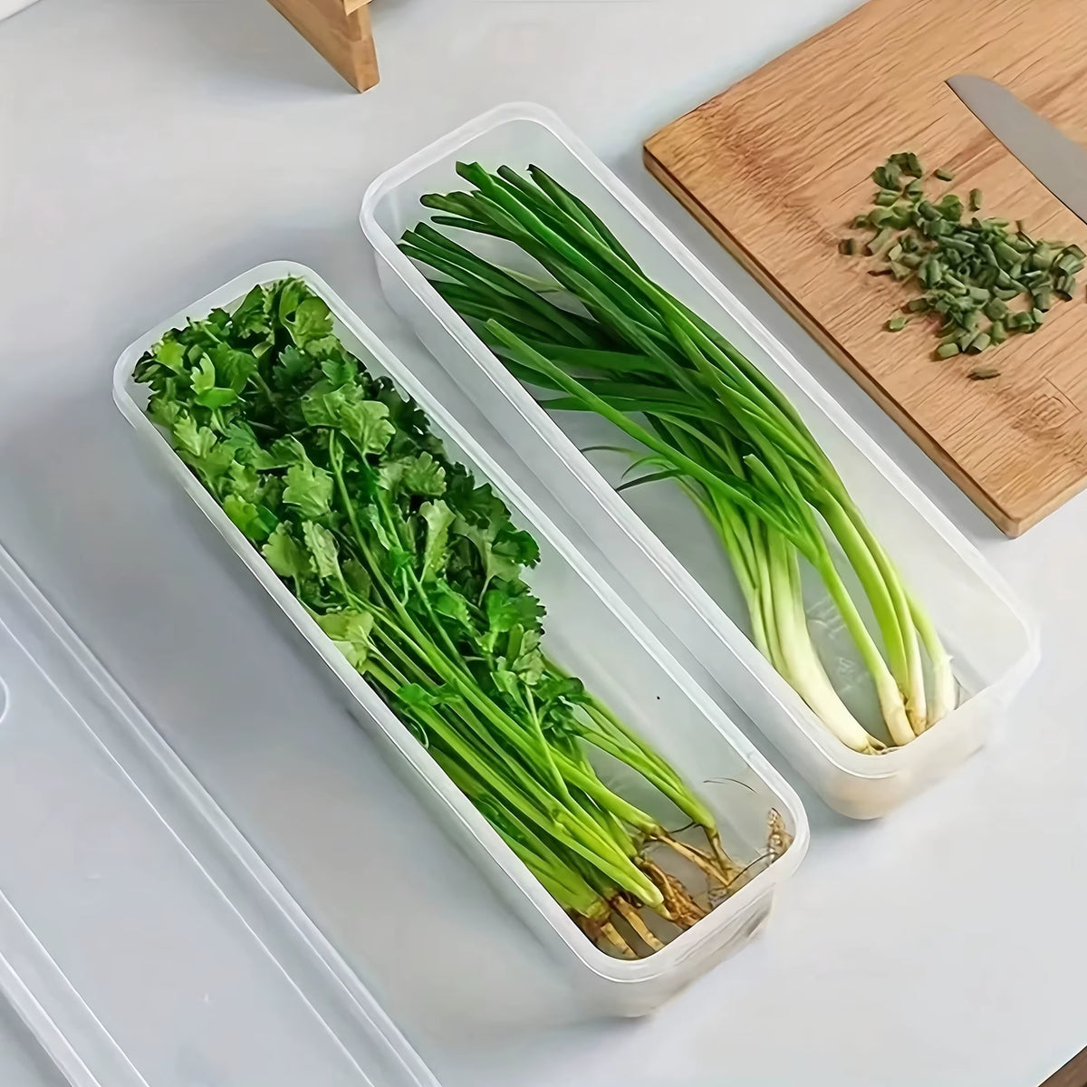 Produce Storage Containers – Long Fridge Boxes for Herbs and Veggies – image 6