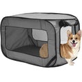 Pop Up Dog Crate - Foldable Travel Kennel with Mesh Zipper Door
