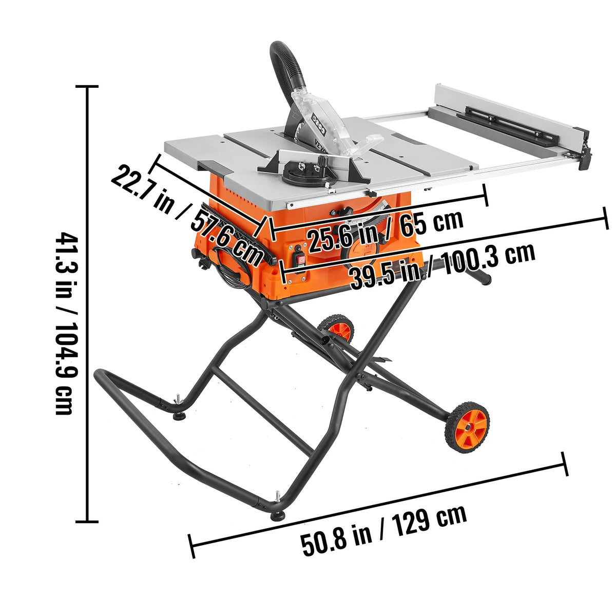 Table Saw with Stand, 10 in 15 Amp Jobsite Saw with 25 in Rip – image 8