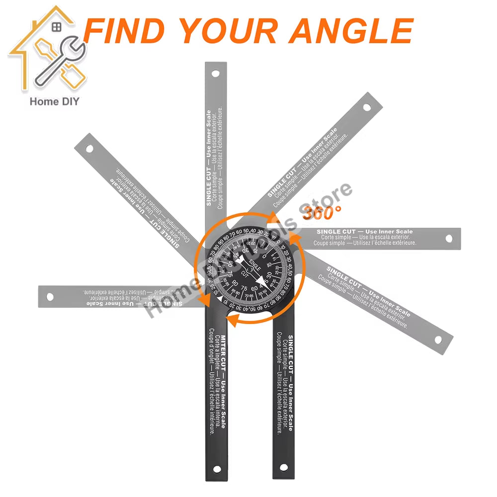 Miter Saw Protractor with Level - 360 Degree Carpenter Angle Finder